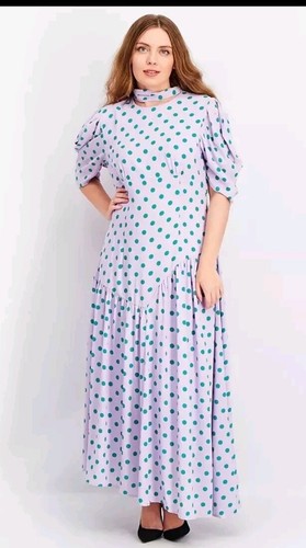 Labelrail x Olivia & Alice Polka Dot Maxi Dress, Lavender /Green Size 12 - Picture 6 of 16
