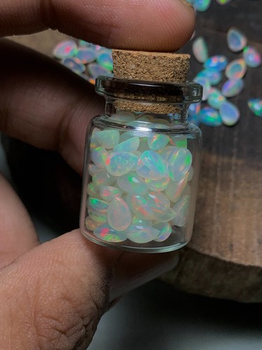 AAA Grade Opal Multi Pear Fire Natural Ethiopian Opal Cabochon Loose Gemstone - Picture 8 of 8