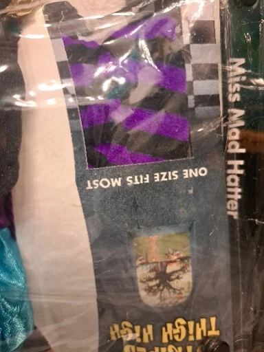 Miss Mad шляпник костюм дух размер маленький 4-16 взрослых женщин w/колготки - Изображение 3 из 4