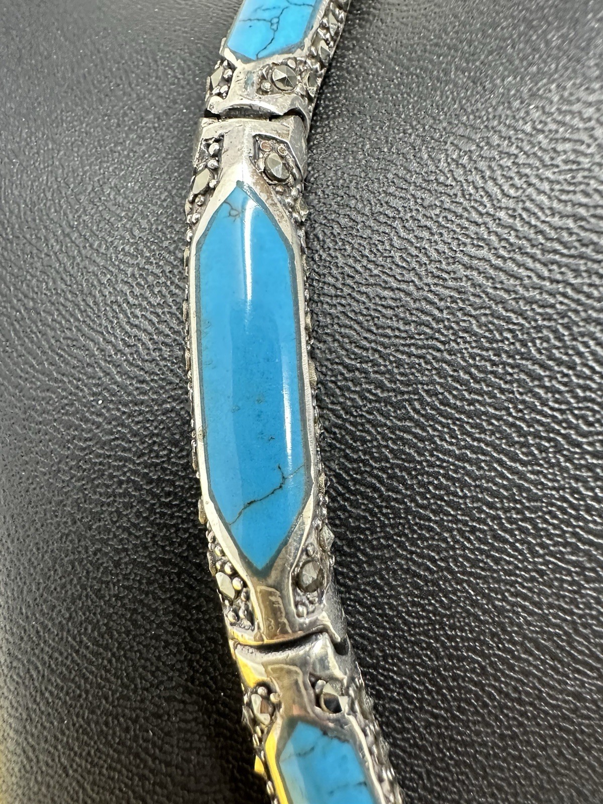 Sterling Silver Turquoise Emerald Ruby Snake Pend… - image 3