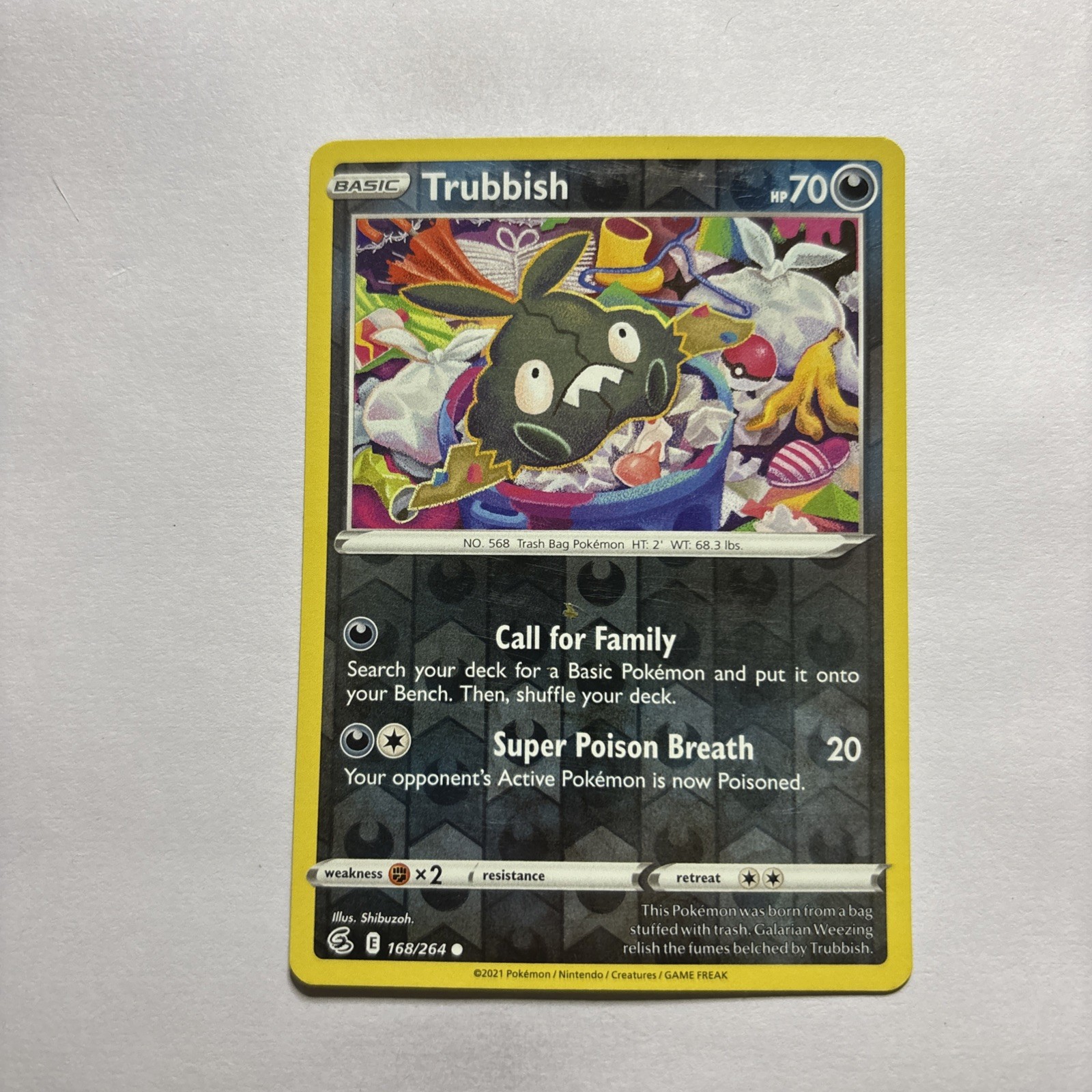 TRUBBISH 168/264 FUSION STRIKE POKEMON REVERSE HOLO