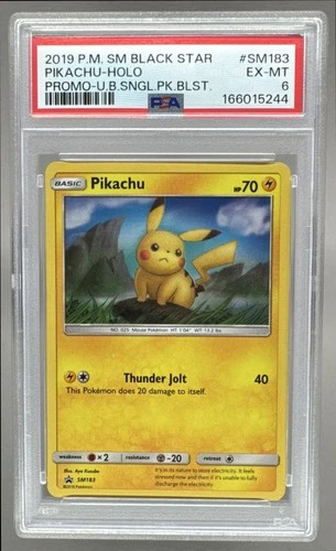 166015244 Pikachu 2019 Pokemon Sun Moon Unbroken Bonds Promo #SM183 PSA 6