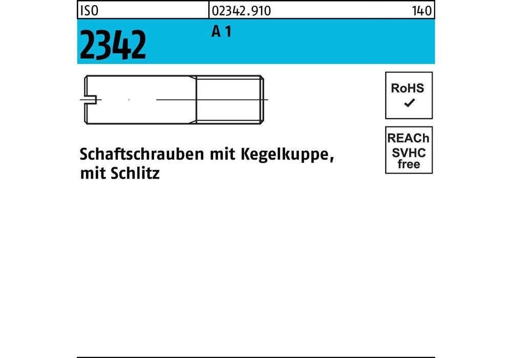 Рейхер Шафтшраубе ISO 2342 m.Kegelkuppe/Schlitz M 6 x 20 A 1