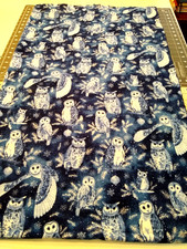Winter Owls with Snowflakes Joann Flannel Fabric 2 Yards