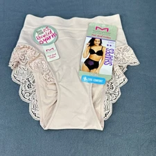 Maidenform Womens Size Medium Shaper Brief Panty Firm Control Lace Beige New