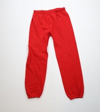 Vintage 70s Streetwear Mens Medium Faded Blank Gusset Sweatpants Joggers Red USA