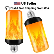 Led Flame Light Bulb, 2 Pack E26 Flickering Light Bulbs with 4 Modes, Faux Flame