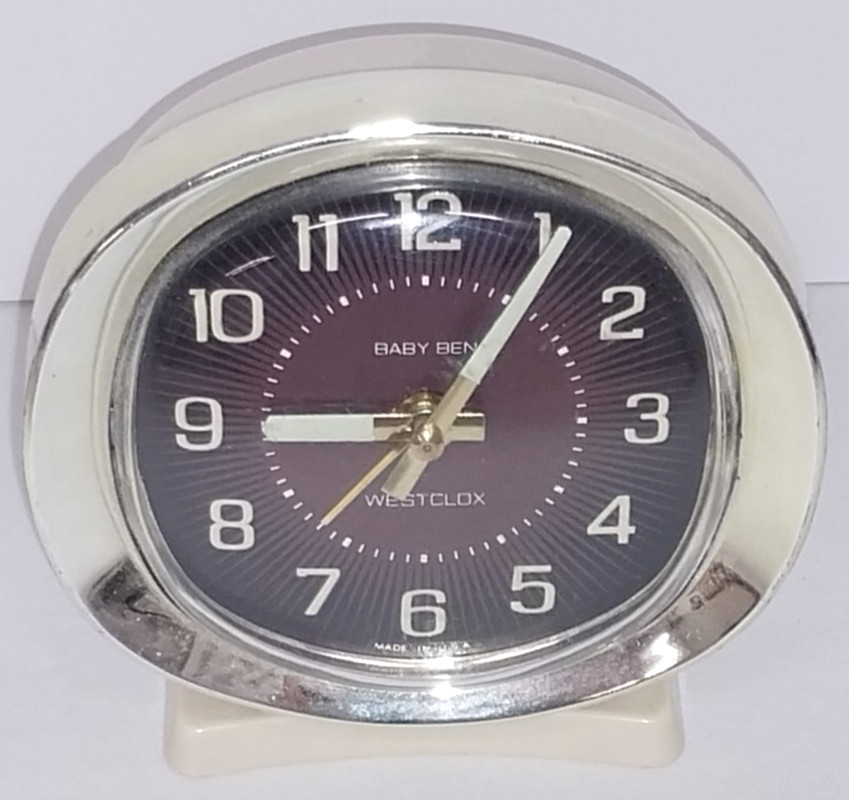 Westclox Baby Ben Wind Up Alarm Clock w Glow in the Dark Hands USA Vintage 1970s