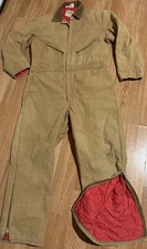 Walls Coveralls Insulated Workwear Men’s Sz 2XL-Tall Full Zip Brown Leg Zippers