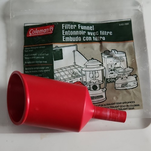 Coleman Filter Funnel Set w/ Funnel Red Plastic Camping Gear MPN 5103-700T