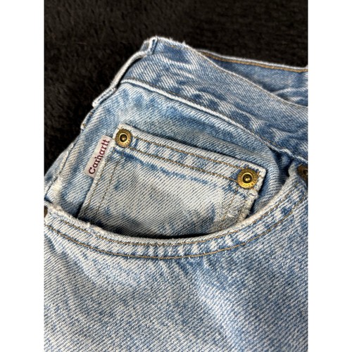 Carhartt 44x32 Light Wash Denim Jeans Traditional Fit Workwear Mens - Picture 8 of 12