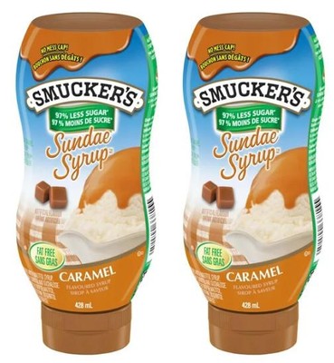 Smucker's Sundae Syrup No Sugar Added Caramel Flavored Syrup, 428mL (2 Pack)