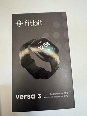 Fitbit Versa 3 Smartwatch Bundle With S/Lg &Bonus Band. Black FB511BKBKL-BNDL