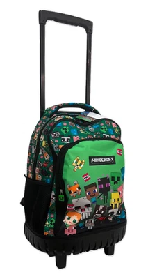 Sac À Dos Trolley Minecraft Avec Roues Pour École Primaire Garçon - Photo 1/4