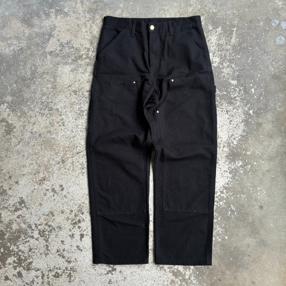 Carhartt WIP Double Knee Carpenter Pants Men 30 Black Canvas Mall Goth Poser