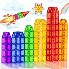 Magnetic Tiles Building Blocks for 3 4 5 6 7 8 Years Old Boys Girls, Colorful M