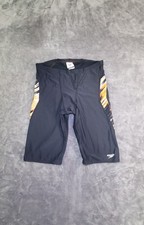 Speedo PowerFlex Eco Sz 34 Jammer Shorts Mens Black Swim Sports Activewear C28