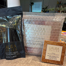 Laura Geller CC Baked Powder Set Brush Face Palette Foundation Beige 3pc
