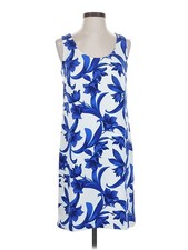 NWT~Ann Taylor Royal Blue and White Sleevesless Floral Loft Fully Lined Dress  8