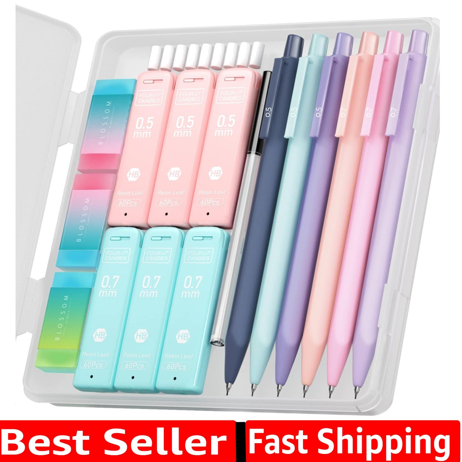 Set For Girls - 6pcs In Pastel Colors With Accessories