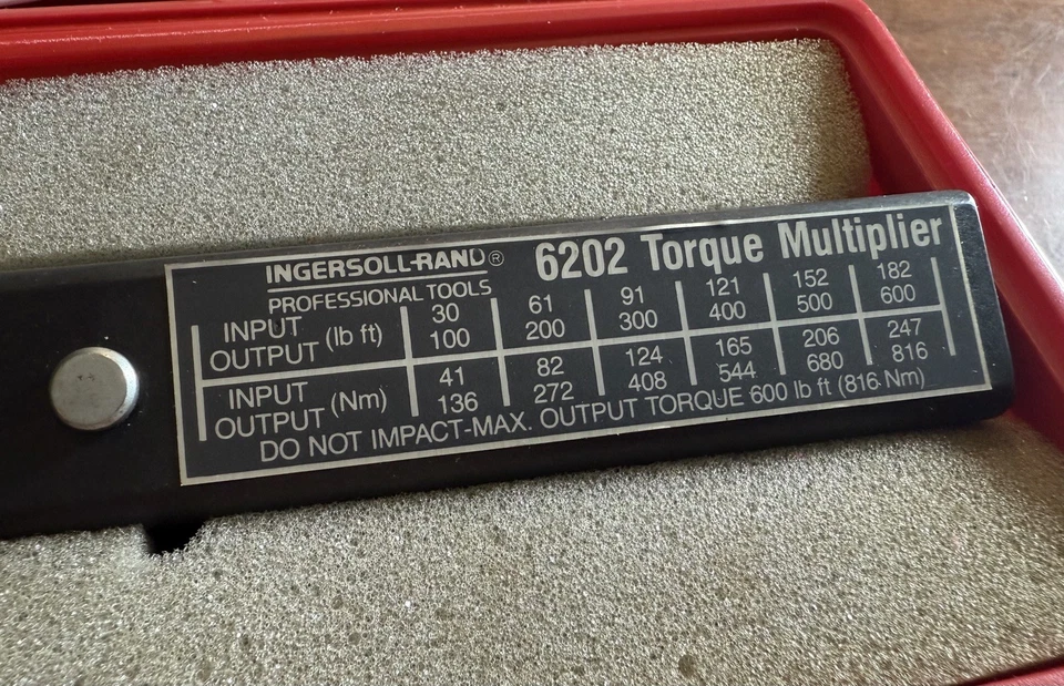 Ingersoll Rand Proto Torque Multiplier Model 6202 1/2" Drive In, 3/4" Drive Out - Image 3 of 4