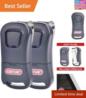 Single Button Garage Door Opener Remotes 2 Pack - Safe & Secure Access - Each...
