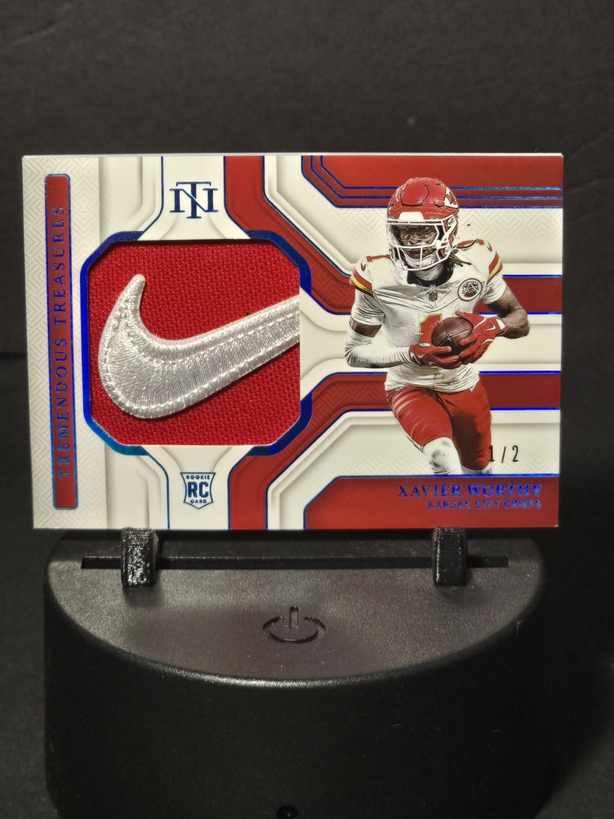 2024 National Treasures Xavier Worthy Tremendous Treasures Nike Swoosh /2 ROOKIE