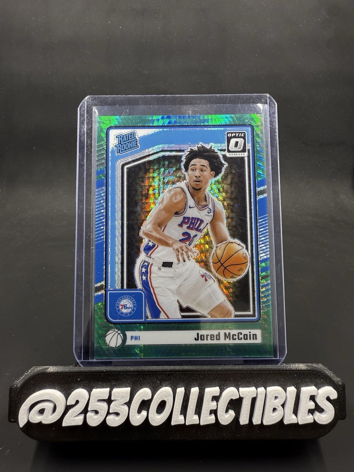 2024-2025 Optic #270 Jared Mccain Green Hyper RC Rated Rookie Prizm /249 - 76ers