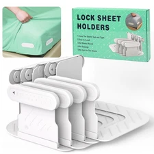 Bed Sheet Holders for Corners, 4Pcs Sheet Holders Keep Sheets Firm&Tight, Lock S