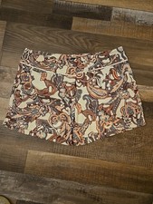 New York and Company Rust/Salmon Paisley Shorts Summer Women's Size 4 - 0016