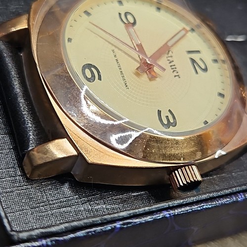 Stauer 44mm Valeo Brushed Rose Gold Fused SS Case Model 27676 Watch - Picture 4 of 10