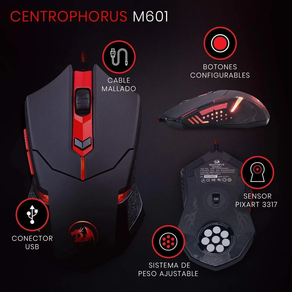 2 PACK - Redragon S101-3 Gaming Keyboard Mouse 2 In 1 Combo/ Set - Wired - RGB - Image 2 of 4