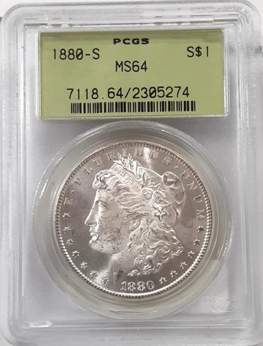 1880-S Morgan Dollar PCGS MS64 Nice SF Morgan in Old Green Holder (274)