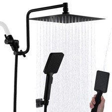 10" Rainfall Shower Head with Handheld Combo, Upgrade 12" Extension Arm Heigh...