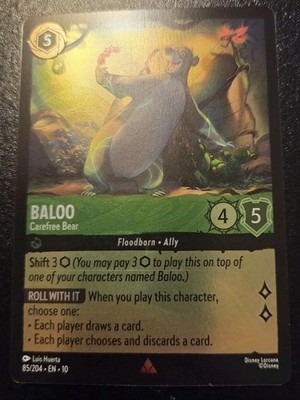 Baloo - Carefree Bear 85/204 Cold Foil Rare Whispers In The Well Disney Lorcana