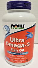 NOW Foods Ultra Omega-3 Fish Oil 180 Softgels EXP 12/2027