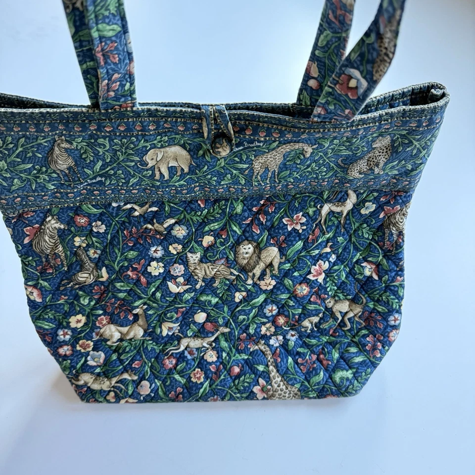 Vintage Vera Bradley Animal Kingdom Miller Travel Tote Bag Quilted Cotton Safari - Image 3 of 4