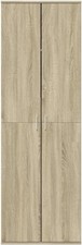 Image of Modern Oak Storage Cabinet 60x35x180cm – 2-Door Tall Cupboard Unit