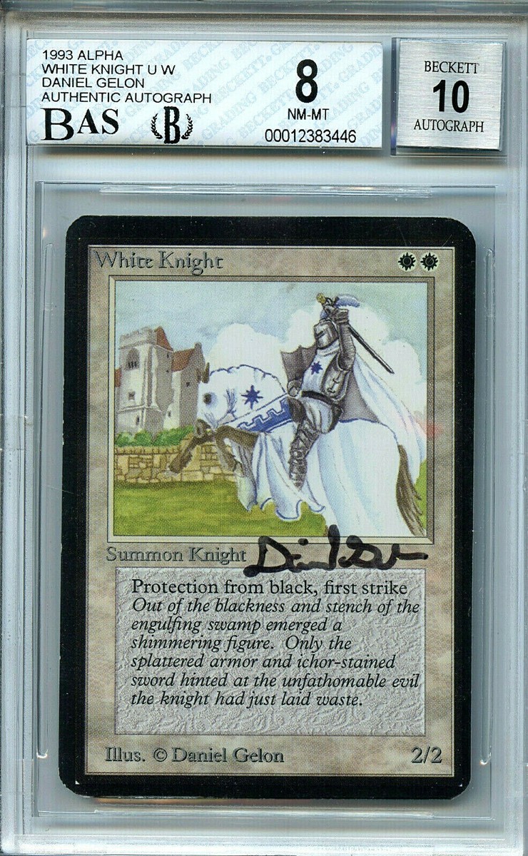 MTG Alpha White Knight BGS 8.0 NM-MT BAS 10 signed Magic card