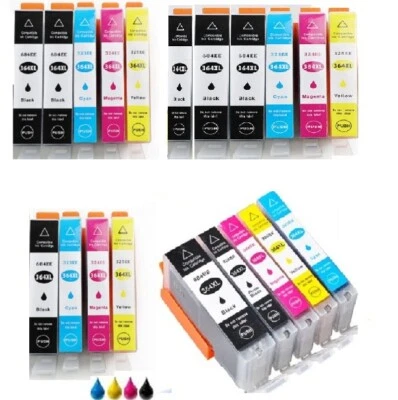 CARTOUCHES COMPATIBLES HP 364 XL AVEC PUCE Photosmart e-All-in-One 6510 7510 - Photo 1/2