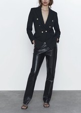Zara Women Blazer With Button Jacket Black 2212/703 Size M NWT