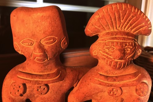 Vintage Aztec Mayan Inca South America Tribal Art Clay Terracotta Figurine - Picture 2 of 12