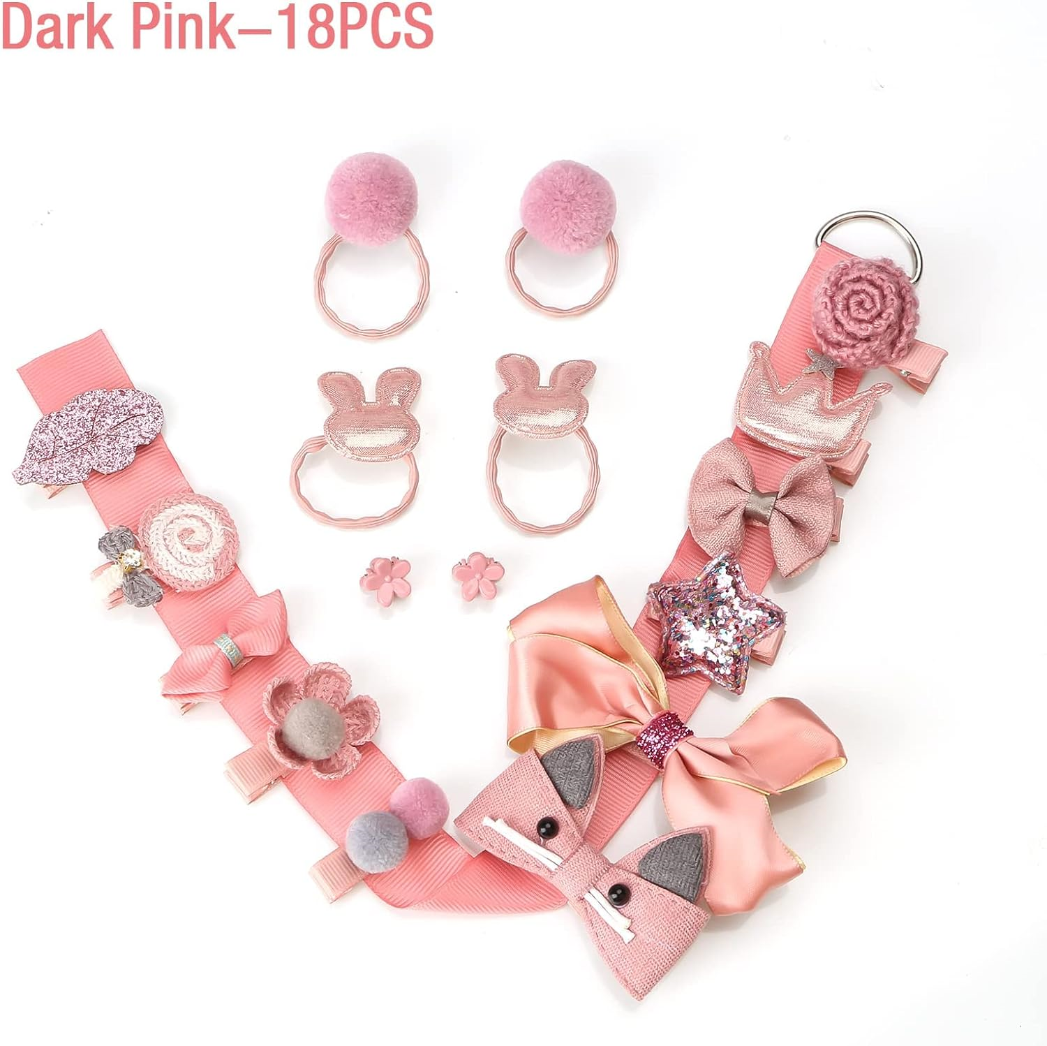 Girls Hair Accessories Gift Set, HQCM 18 Pieces Children Hair Clips Set