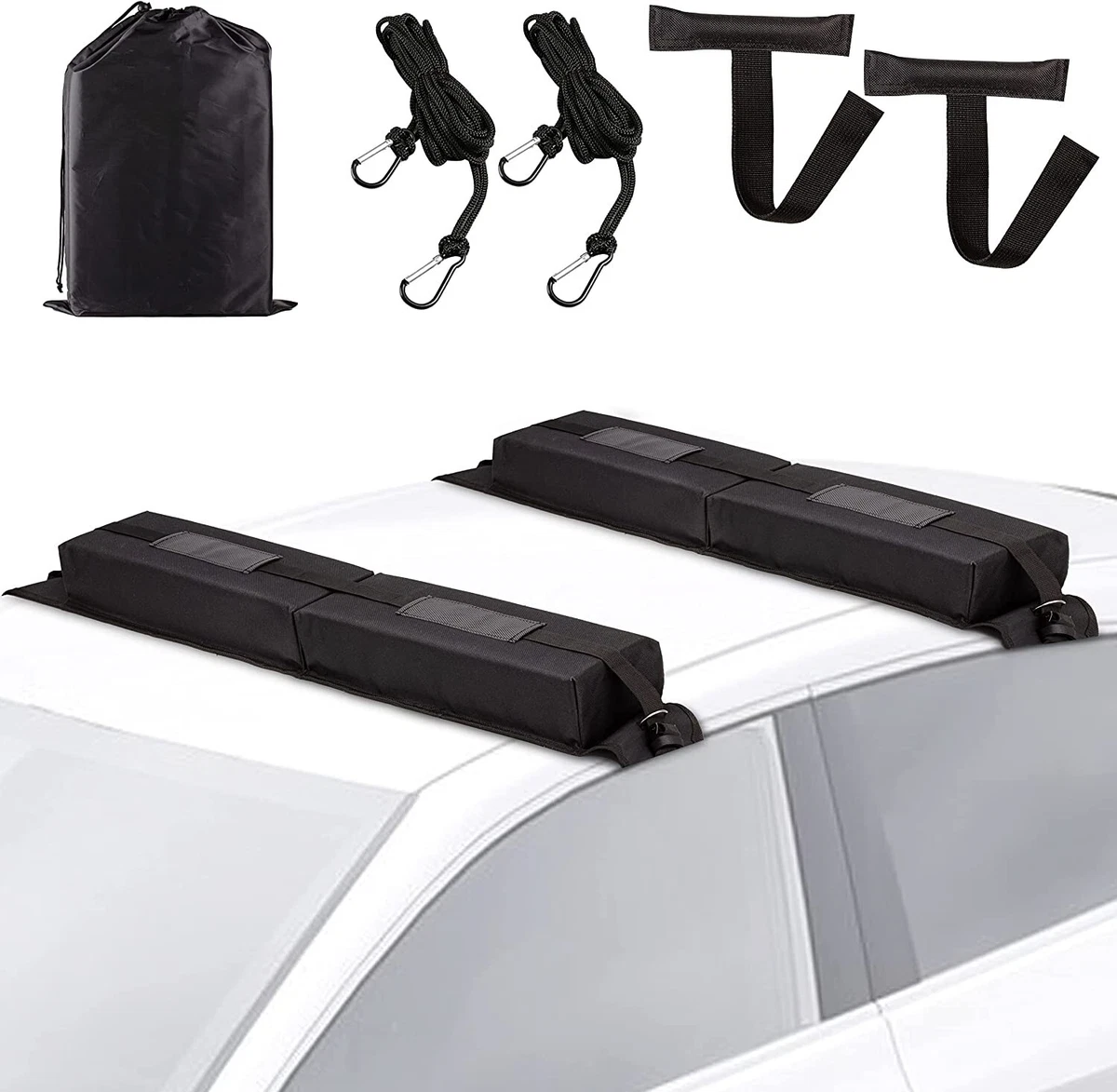 Zone Tech Universal Car Roof Rack Soft Pads Carrier System Upgraded non slip