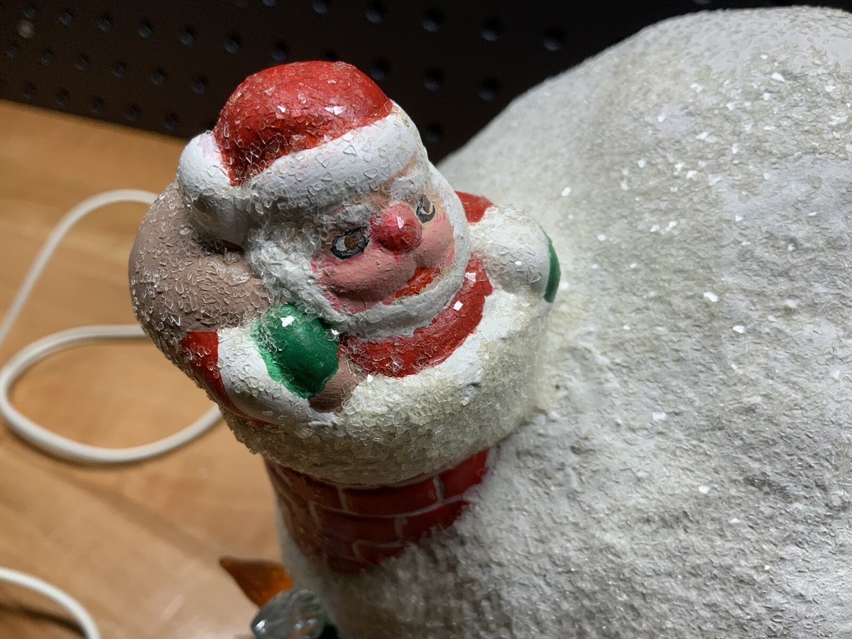 Vtg Lighted Ceramic Christmas Snow House Igloo Santa W Vtg Lighted Ceramic Christmas Snow House Igloo Santa W