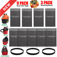 9 Wet Dry Filter Bags for 2 - 2.5 Gallon Shop Vac Vacuum Stinger Craftsman Husky