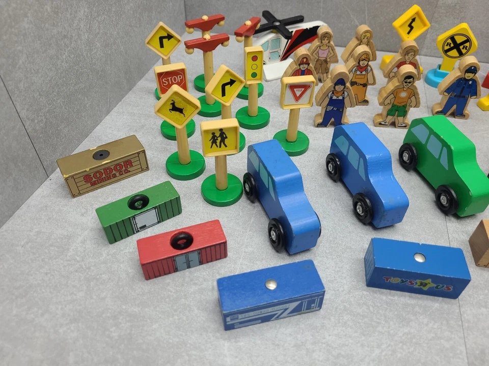 Thomas The Train деревянная железная дорога Kidkraft аксессуары знаки автомобили деревья люди  - Изображение 3 из 4