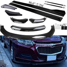 For Chevrolet Malibu 2013-2023 Front Bumper Lip Spoiler + Side Skirts + Rear Lip