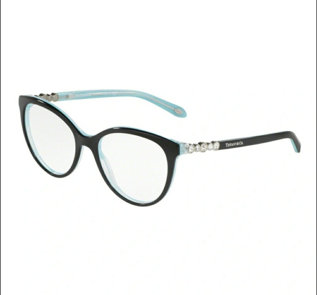 Tiffany & Co. Eyeglasses TF 2134B 8193 Black Striped w Crystals