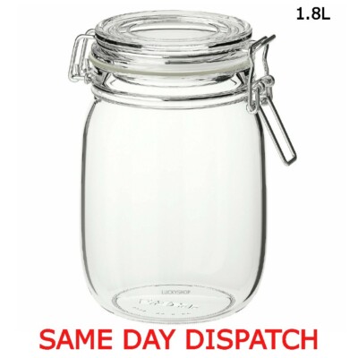 IKEA KORKEN - Glas mit Deckel, dicht verschlossen Klarglas - 1,8L